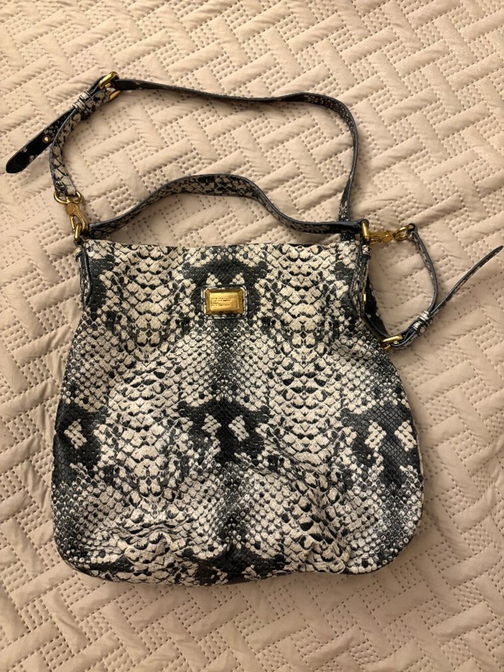 Marc by Marc Jacobs Snake Print (Leather) Hillier Hobo bag, black and white